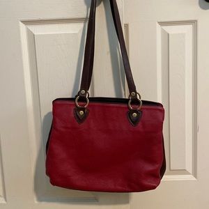 Red Valentina leather purse